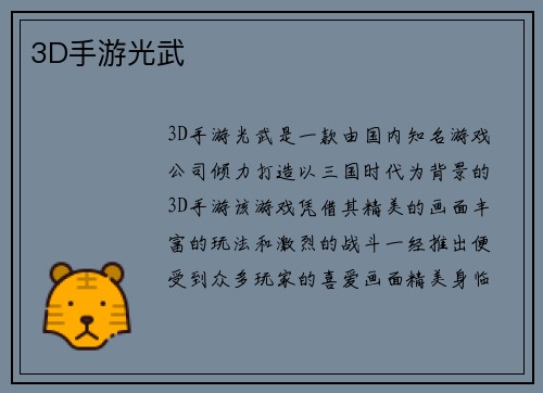 3D手游光武
